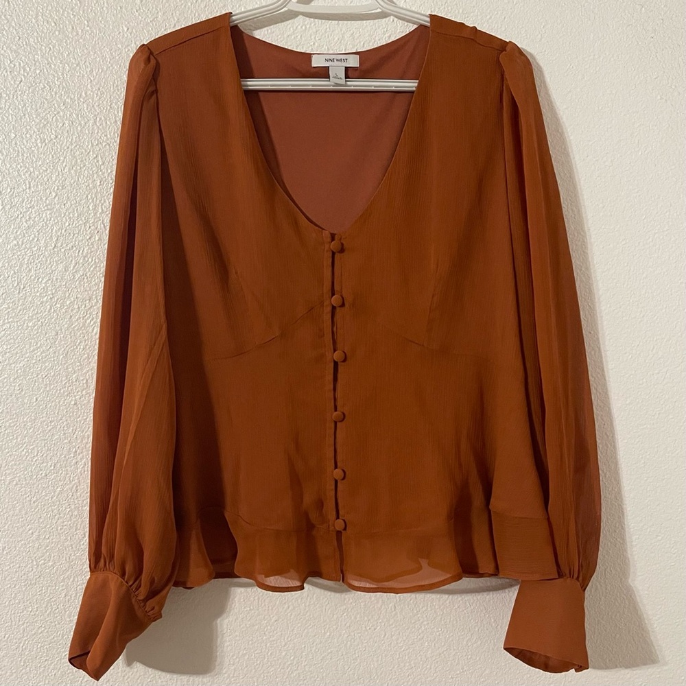Nine West Rust Blouse